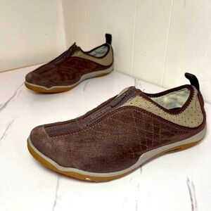 Merrell Barrado Minimalist Brown Suede Performance Zip Shoes Size 9.5